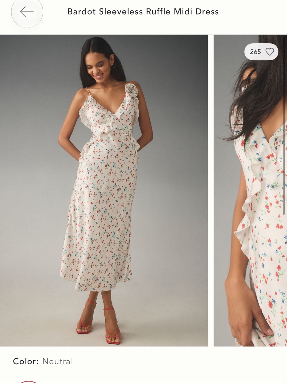 Bardot Sleeveless Ruffle Midi Dress